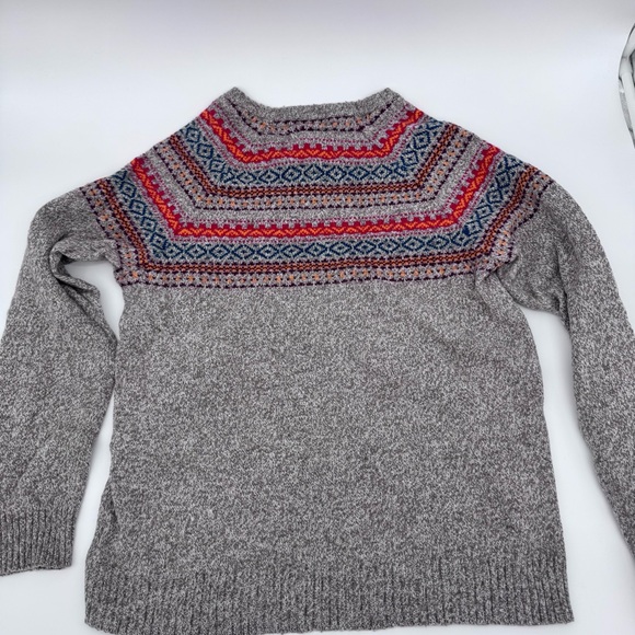 O’Hanlon Mills Fair Isle Sweater Wool Blend Nordic Knit Gray Women’s M - Picture 8 of 10